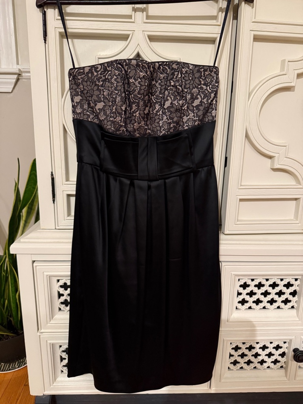 White House Black Market Black Strapless Lace Dress